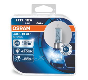 H11 12V- 55W (PGJ19-2) (����� ����� ����-�����.�����.) Cool Blue Intense (2��) DuoBox 64211CBI-HCB