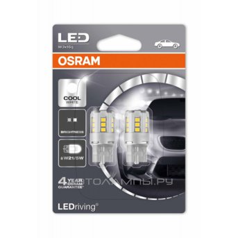 W21/5W 12V-LED (W3x16q) 6000K 2.5W Cool White LEDriving standart (блистер 2шт.) 2 поколение 7716CW-02B