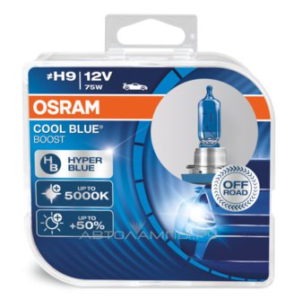 H9 12V-75W (PGJ19-5) (бело-голубоват. свет) Cool Blue Boost (2шт) DuoBox 62213CBB-HCB