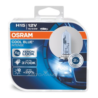 H15 12V- 15/55W (PGJ23t-1) (белый яркий свет-голуб.оттен.) Cool Blue Intense (2шт) DuoBox 64176CBI-HCB