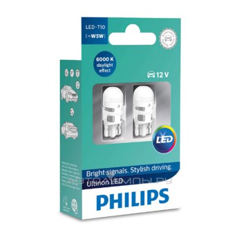 W5W 12V-LED (W2,1x9,5d) 6000K 1,0W Ultinon LED (��. 2��.) T10 11961ULWX2