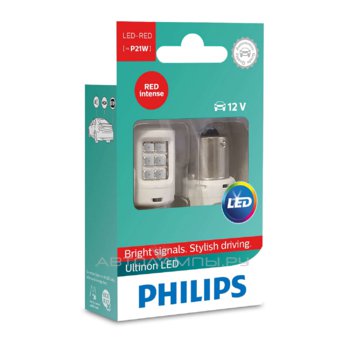 P21W 12V-LED (BA15s) Red 1.9W Ultinon LED (��.2��.) 11498ULRX2
