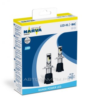 H4 12V-LED (P43t) 6000K 16/16W Range Power LED (��.2 ��.) 18004