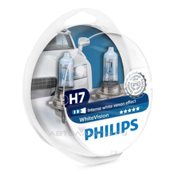 H7 12V- 55W (PX26d) (��������� ����� ����) White Vision +W5W 12V-5W (W2,1x9,5d) WHV (�� 2 ��) 12972WHVSM