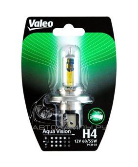 H4 12V- 60/55W (P43t) (жёлтый свет) Aqua Vision (блистер 1шт.) 32514 (бл.1)