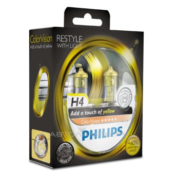 H4 12V- 60/55W (P43t) (����� ����-����.����. � ���.������.) Color Vision (2��) 12342CVPYS2
