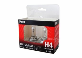 H4 12V- 60/55W (P43t) ( +50% �����) + 50% Light (�.��.2��.) 32608