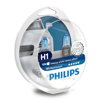 H1 12V- 55W (P14,5s) (��������� ����� ����) White Vision +W5W 12V-5W (W2,1x9,5d) WHV (�� 2 ��) 12258WHVSM