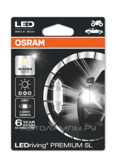 C5W 12V-LED 1,0W (SV8,5-35/11) 4000K (блистер 1шт.) 6498WW-01B (бл.1)